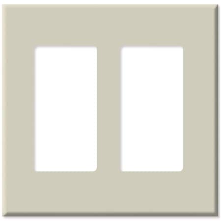 Ezgeneration LV80309x-LV80309T Decora Plus Screwless Snap-On Wallplate- 2 Gang- Light Almond EZ2985562